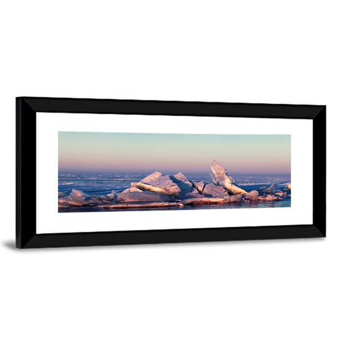 Lake Balkhash Ice Hummocks Wall Art as a framed print