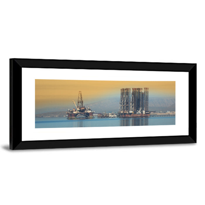 Baku Oil Rigs at Dusk Wall Art as a framed print