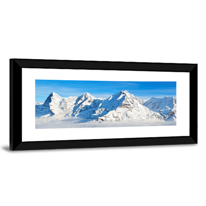 Eiger, Mönch and Jungfrau Peaks Wall Art as a framed print