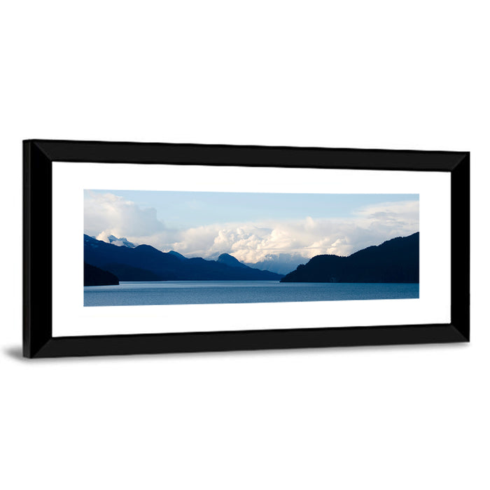 Harrison Lake Morning Clouds Wall Art as a framed print