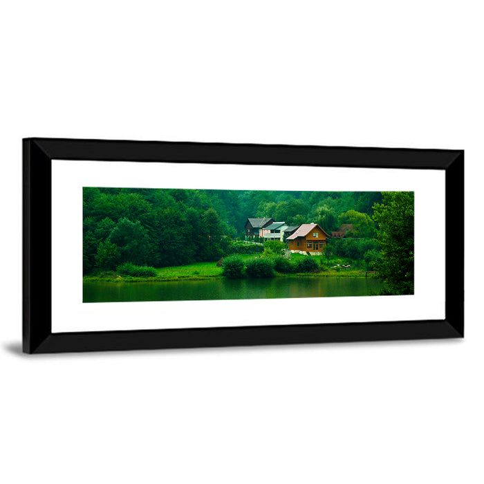 Mist Over Lake Tarnita Wall Art as a framed print