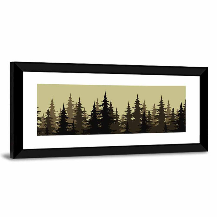 Fir Tree Silhouettes Wall Art as a framed print