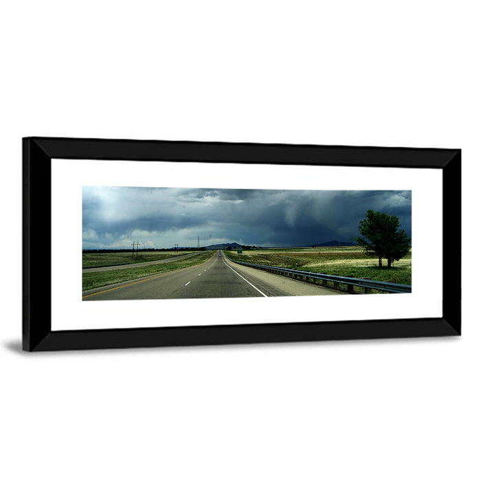Stormy New Mexico Highway Wall Art as a framed print