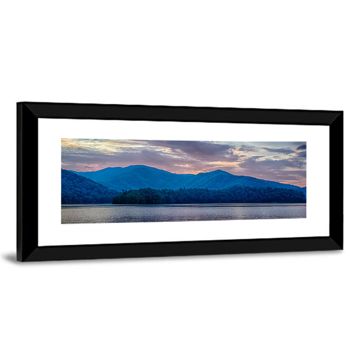 Lake Santeetlah Sunset Glow Wall Art as a framed print