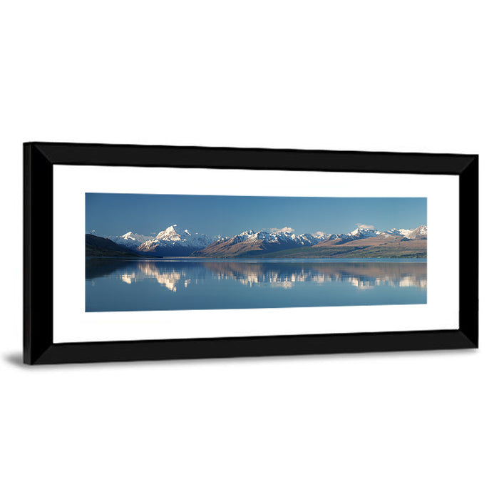 Mount Cook Reflection Over Lake Pukaki Wall Art as a framed print