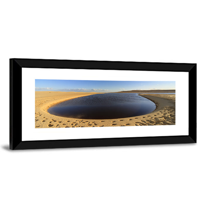 Fayoum Lake Footprints Wall Art as a framed print