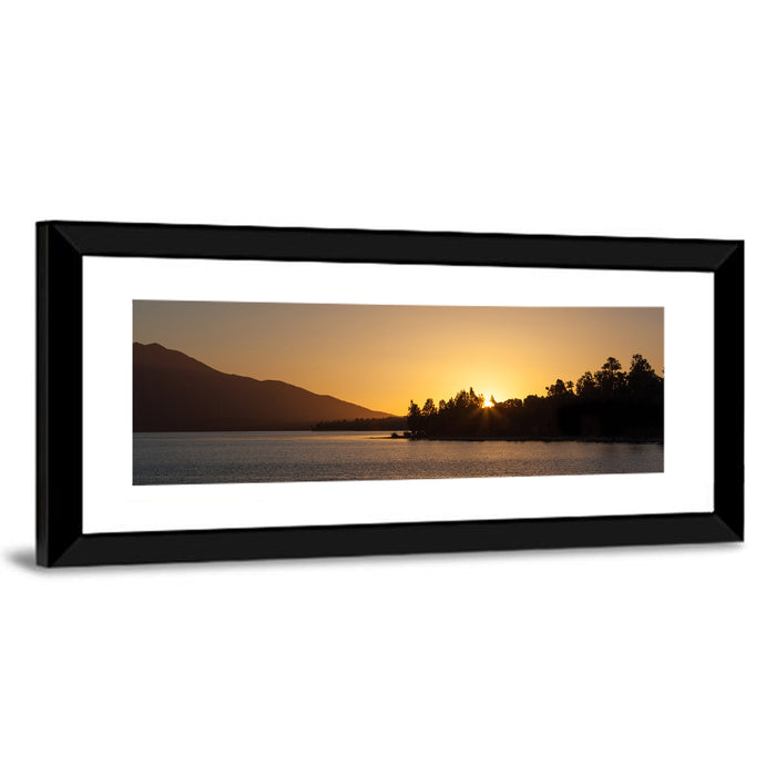 Lake Brunner Golden Sunset Wall Art as a framed print