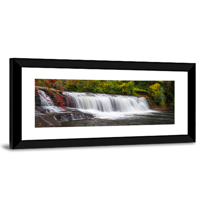 Blue Ridge Autumn Waterfall Wall Art as a framed print