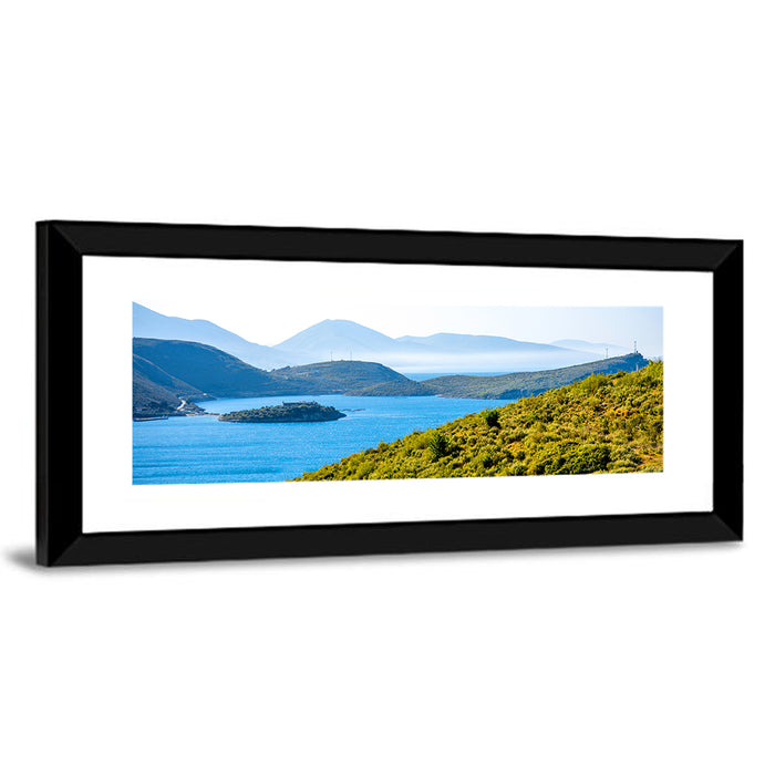 Porto Palermo Bay with Ali Pasha Castle Wall Art as a framed print