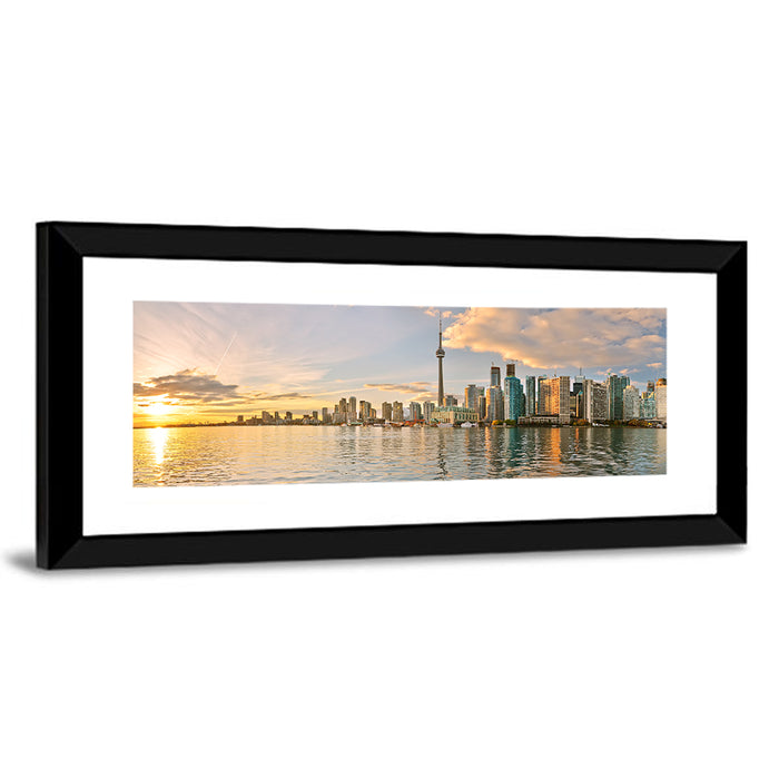 Toronto Golden Hour Skyline Wall Art as a framed print