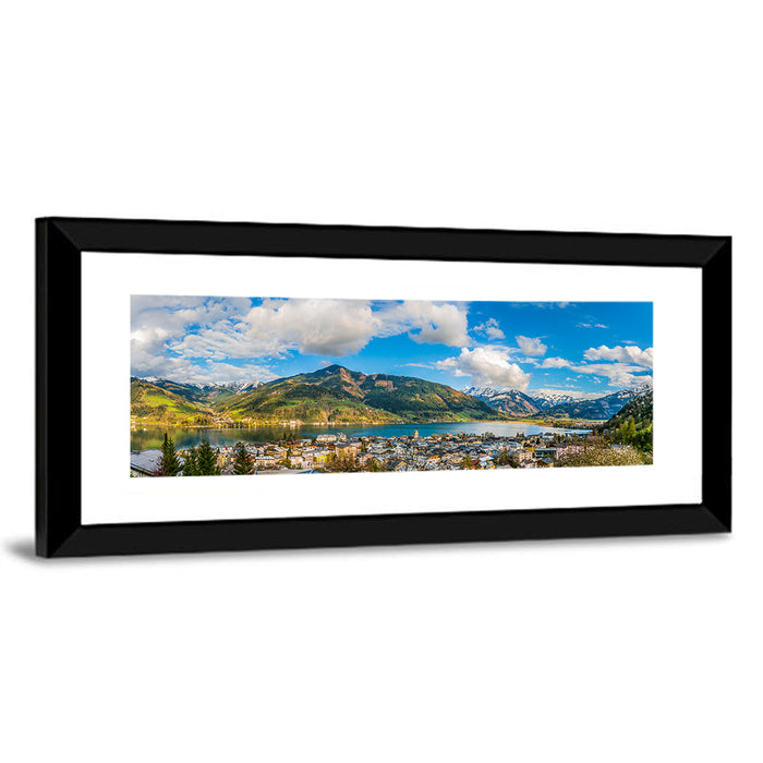 Zell Am See Shoreline Wall Art as a framed print