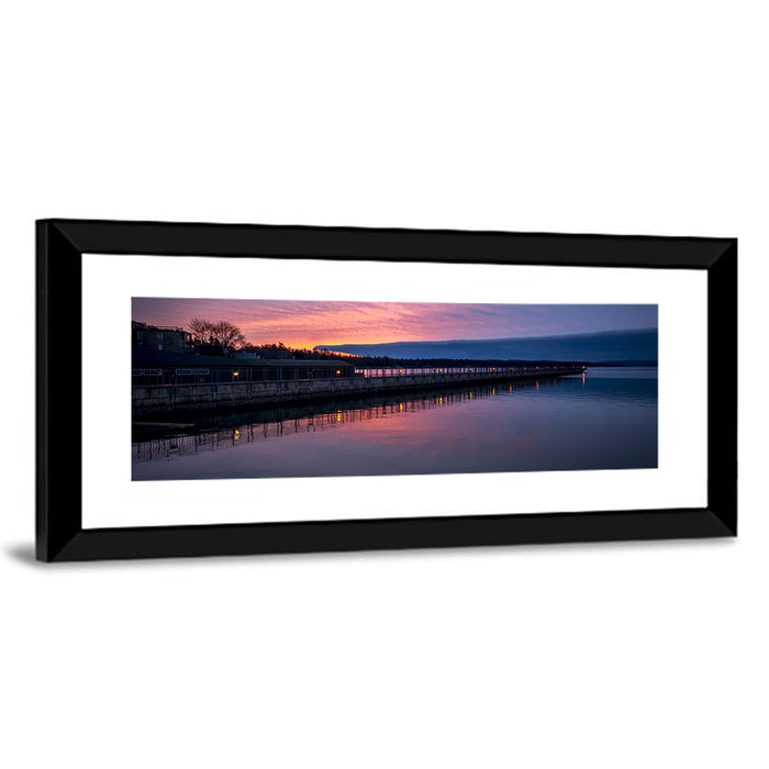 Skaneateles Lake Pier at Dusk Wall Art as a framed print