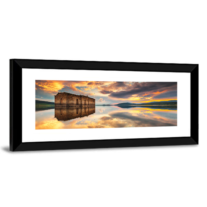 Sunken Church at Zhrebchevo Dam Wall Art as a framed print