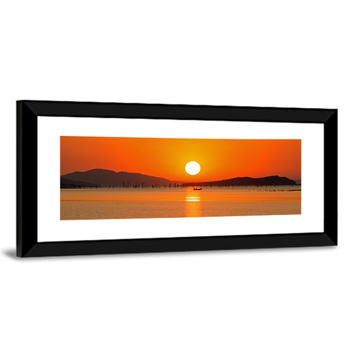 Lake Kariba Sunset Silhouette Wall Art as a framed print