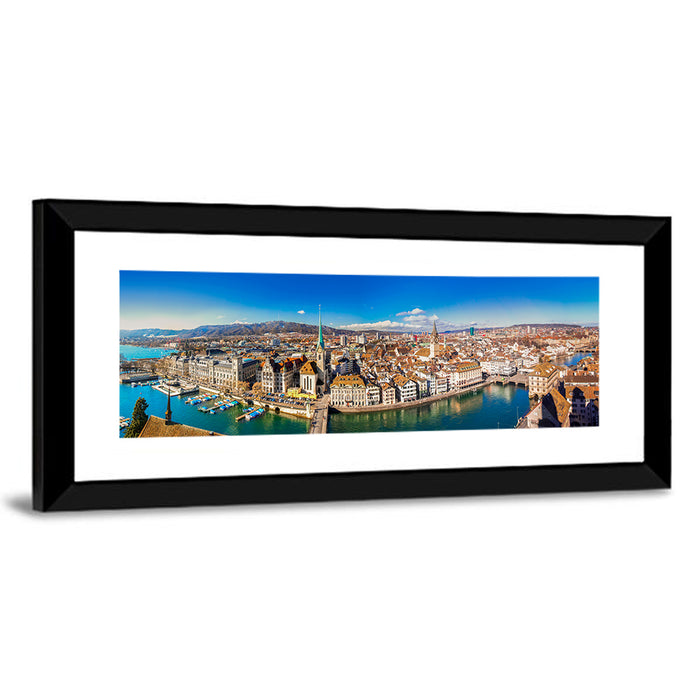 Zurich Cityscape Wall Art as a framed print