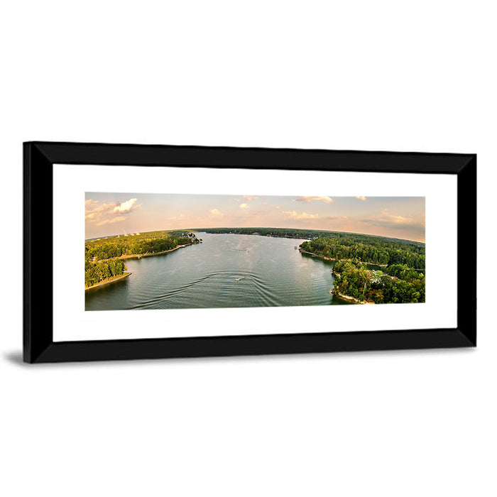 Lake Wylie Golden Hour Wall Art as a framed print