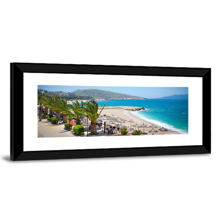 Saranda Seaside View Wall Art as a framed print