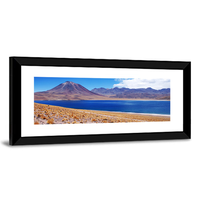 Miscanti Lagoon and Miñiques Volcano Wall Art as a framed print
