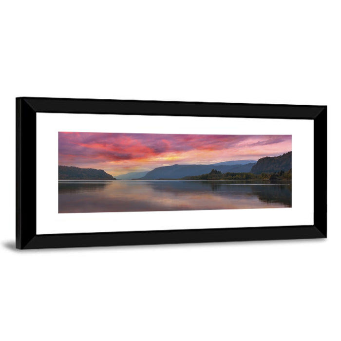 Sunrise Over River Gorge Wall Art as a framed print