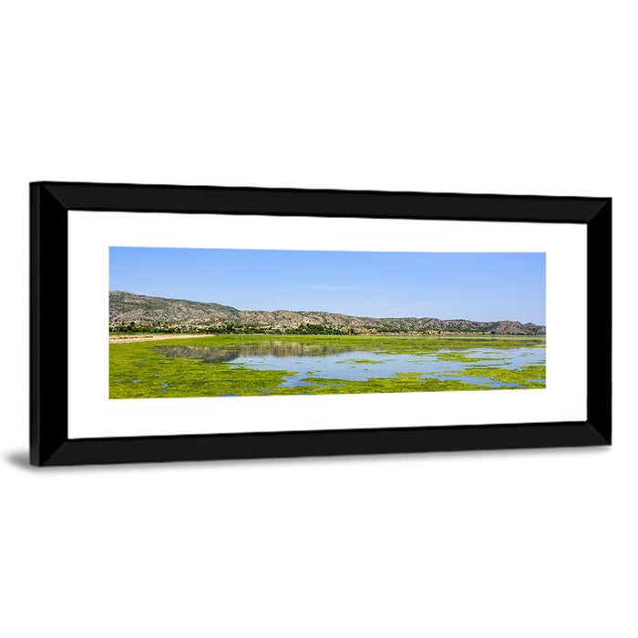 Uchali Lake Algae Reflection Wall Art as a framed print