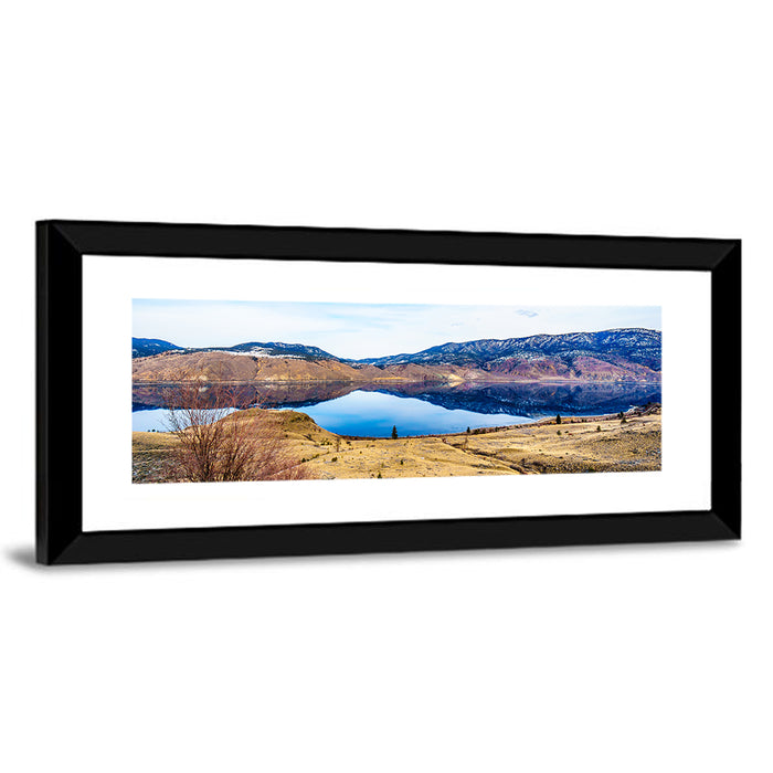 Kamloops Lake Winter Reflection Wall Art as a framed print