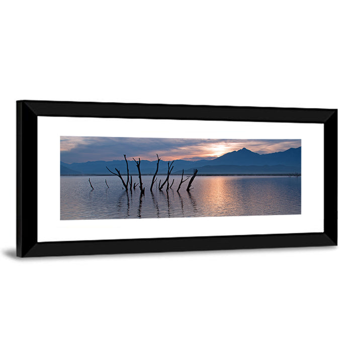 Lake Isabella Sunrise Reflection Wall Art as a framed print