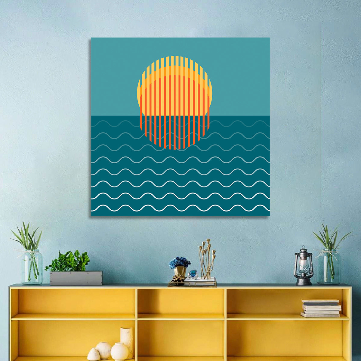 Ocean Sunset Illustration I Wall Art