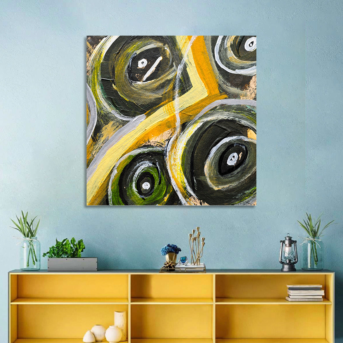 Circular Brush Strokes Texture Wall Art
