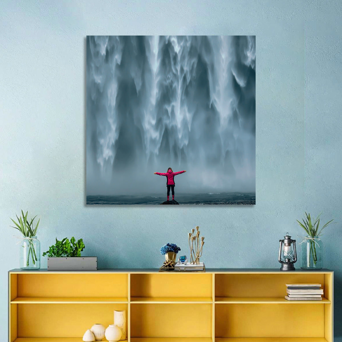 Majestic Skogafoss Waterfall Wall Art