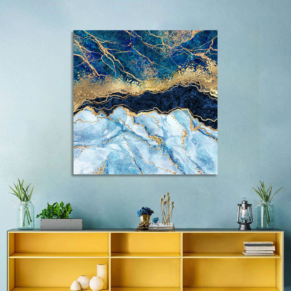 Marble Gold Glitter Abstract I Wall Art