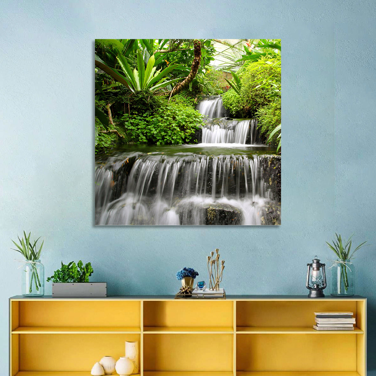 Rain Forest Waterfall Wall Art