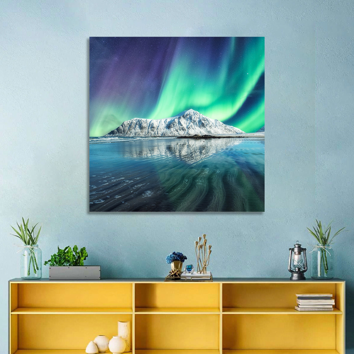 Aurora Borealis Skagsanden Beach Wall Art