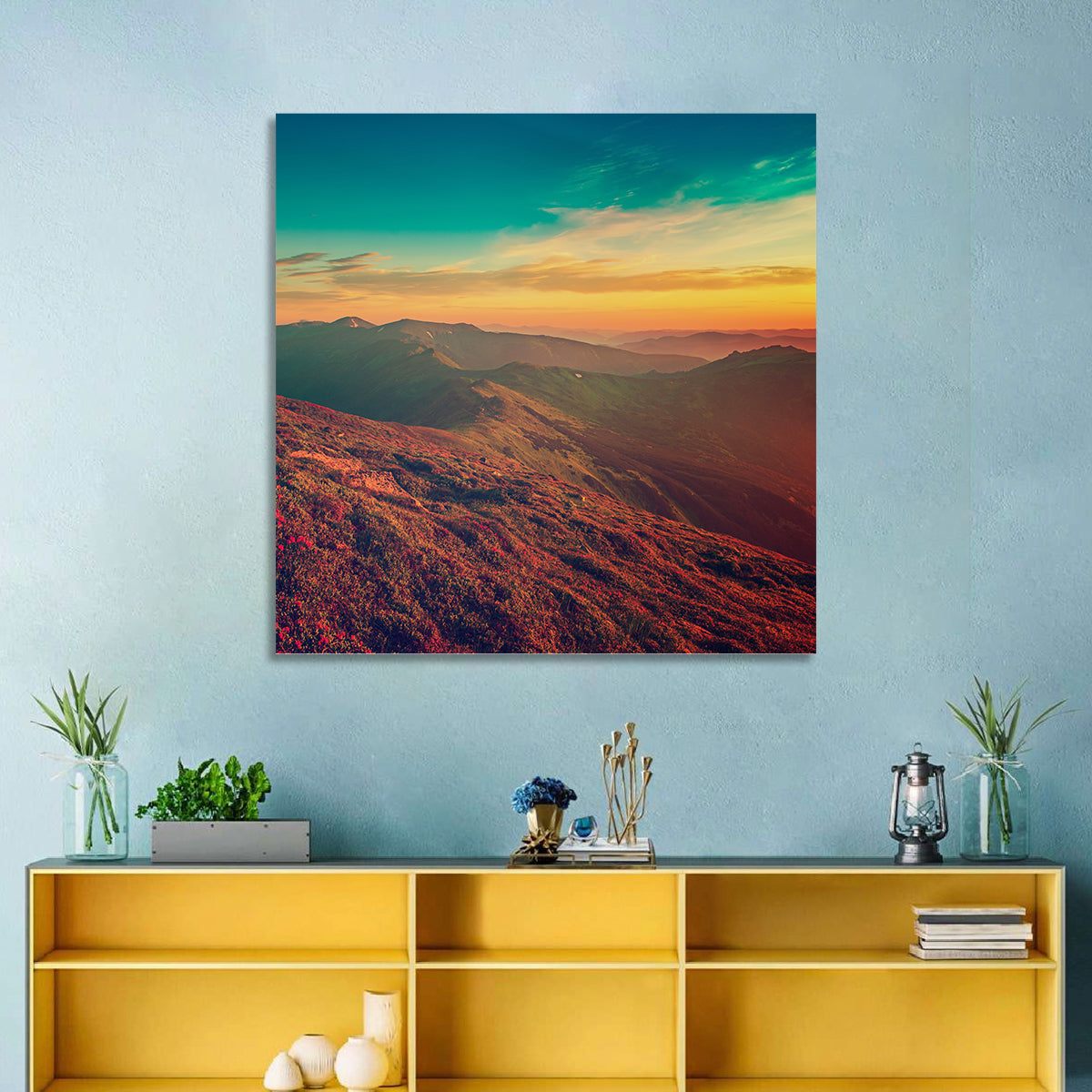 Vivid Mountain Sunrise Wall Art