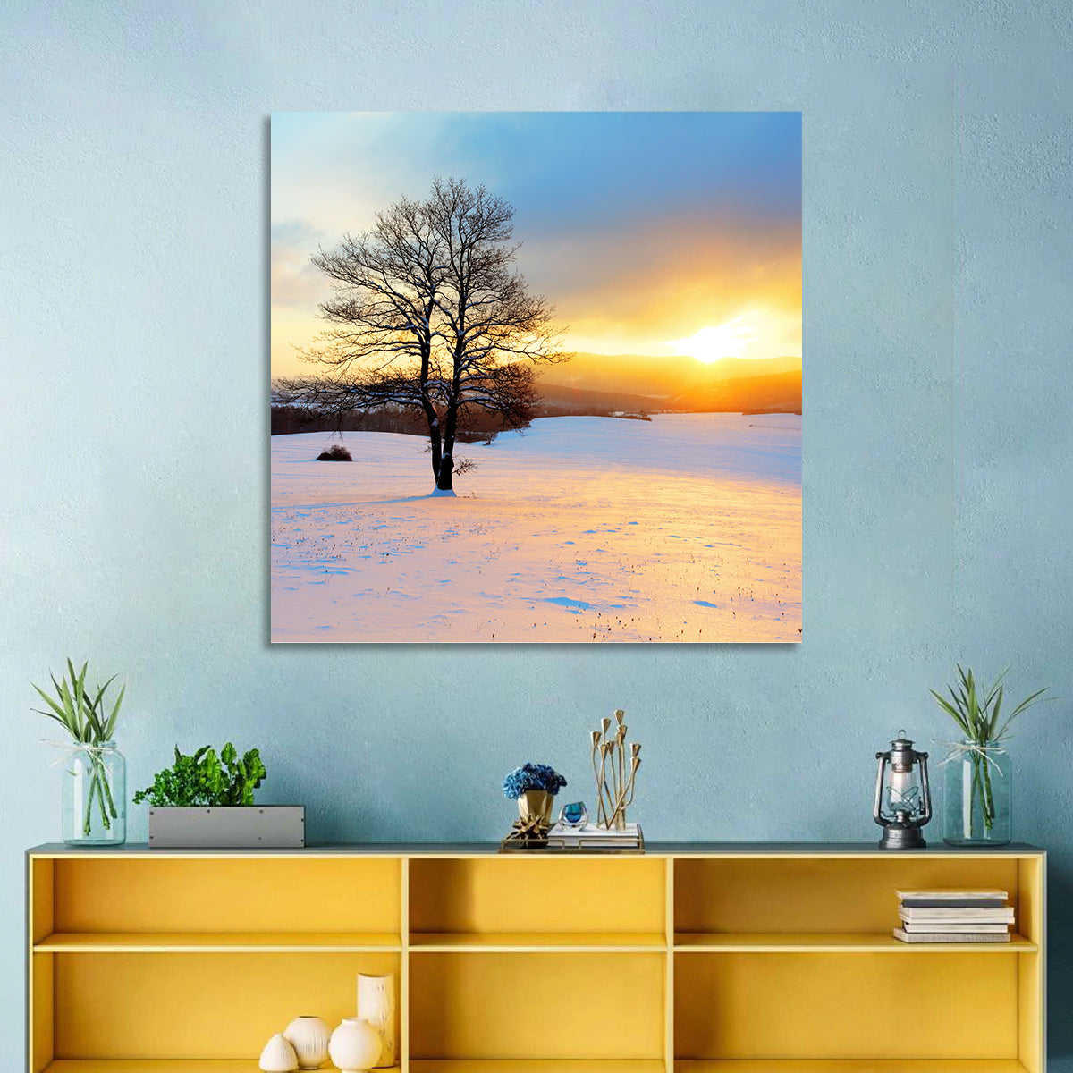 Snowy Winter Sunrise Wall Art