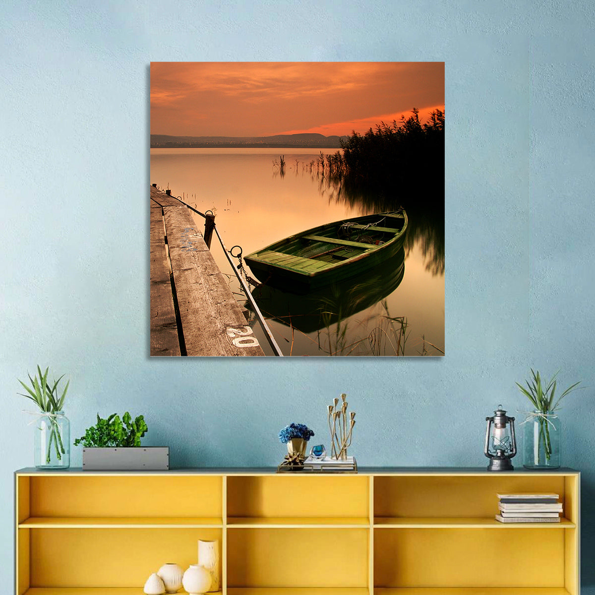 Boat in Lake Balaton Wall Art