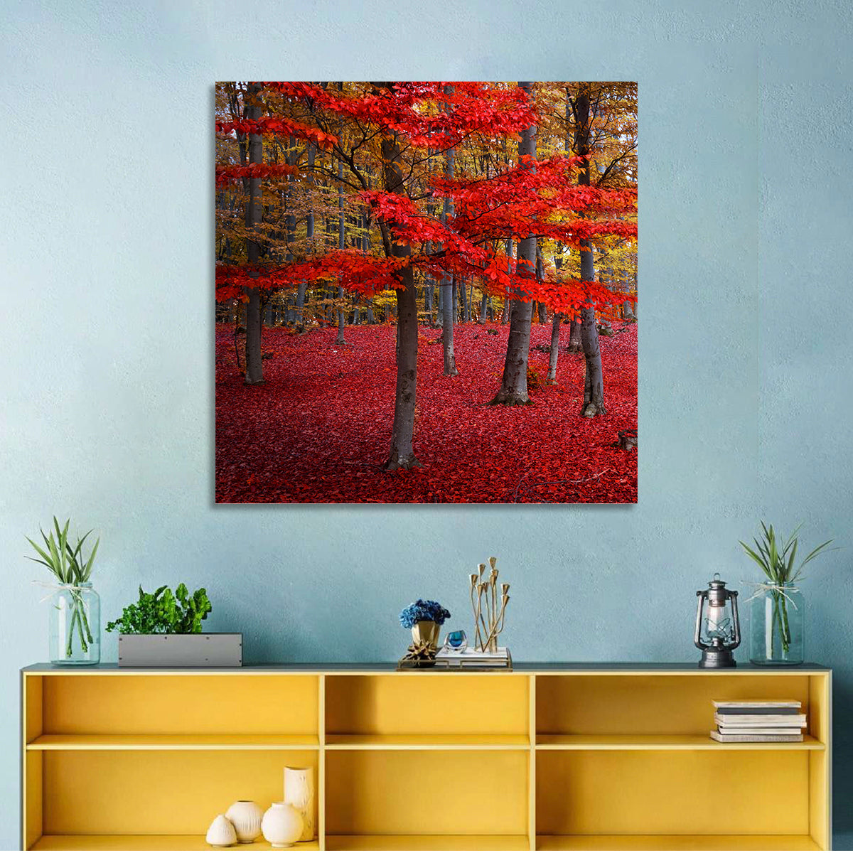 Red Trees Wall Art