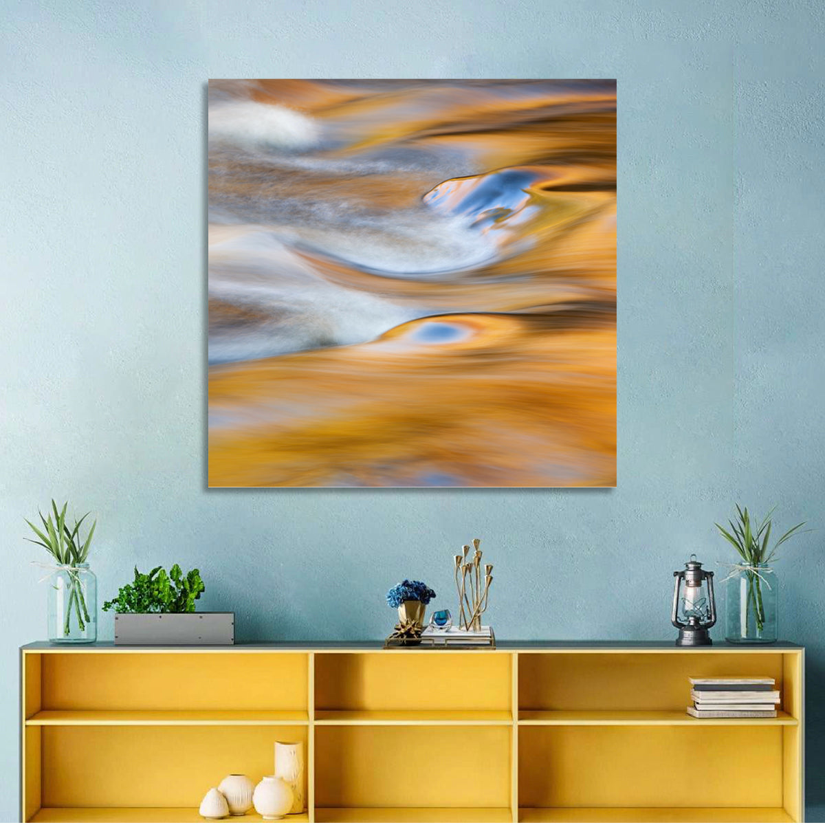 Golden Water Abstract Wall Art