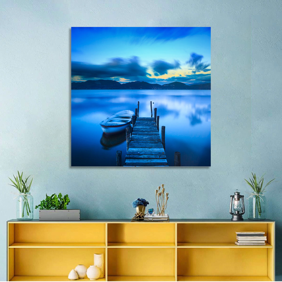 Boat & Wooden Pier Wall Art