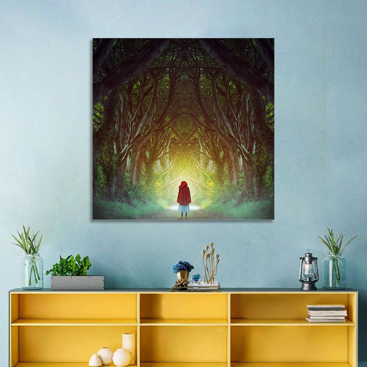 Hedges Forest Pathway Wall Art