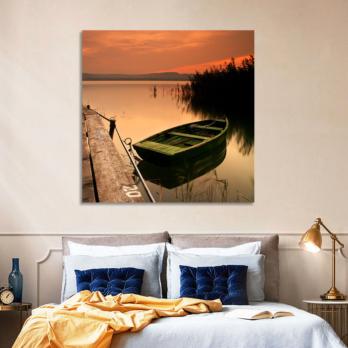 Boat in Lake Balaton Wall Art