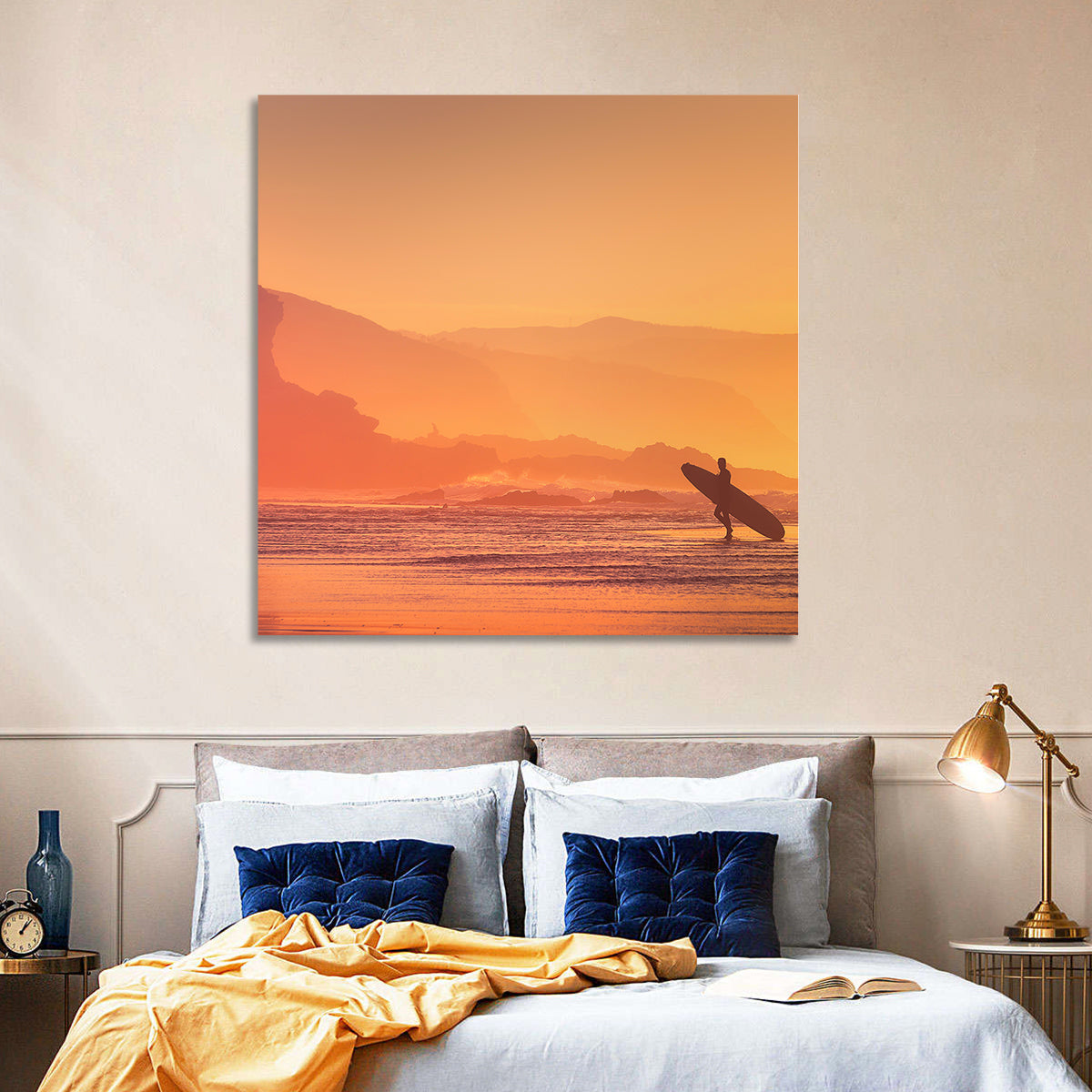 Surfer at Beach Wall Art