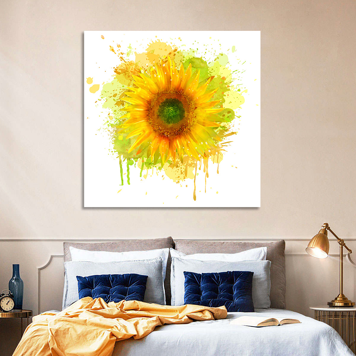 Watercolor Sunflower Wall Art