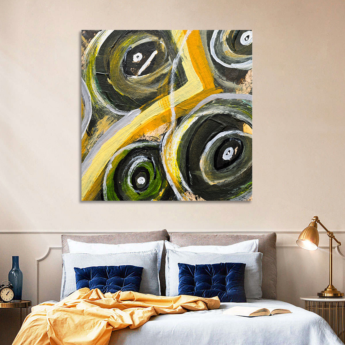 Circular Brush Strokes Texture Wall Art