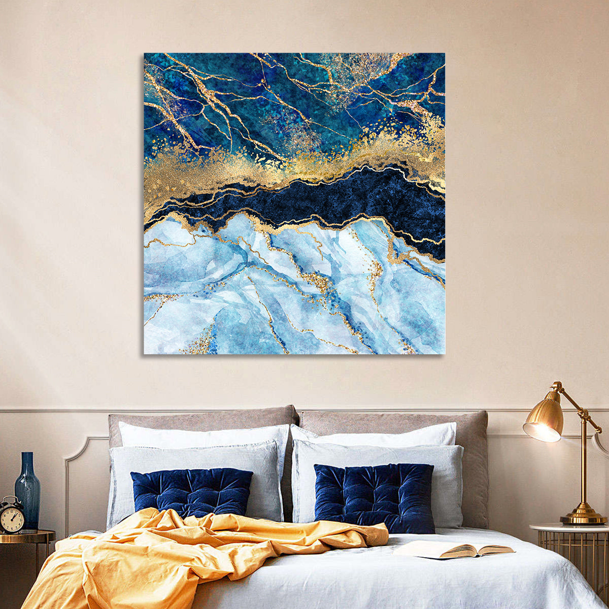 Marble Gold Glitter Abstract I Wall Art