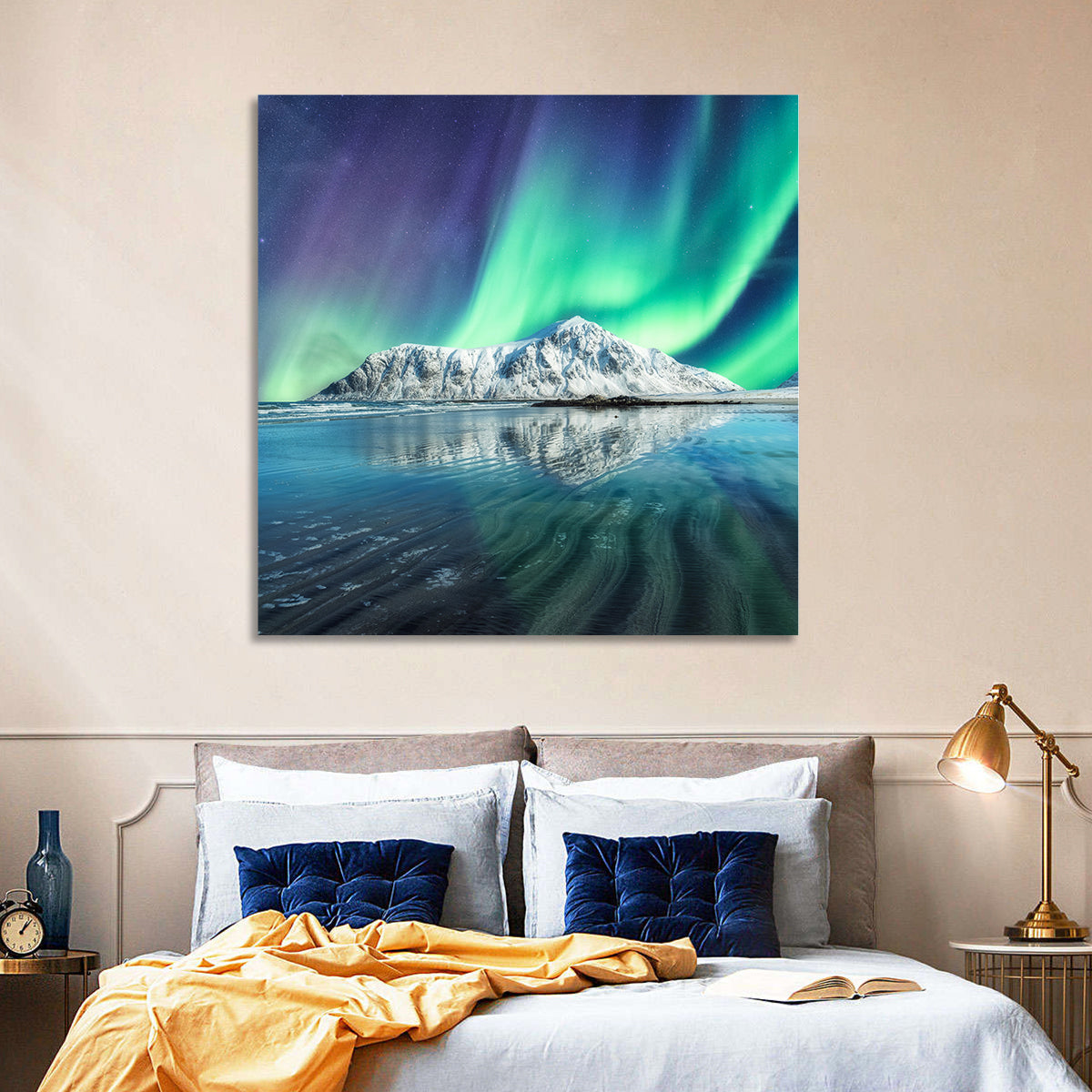 Aurora Borealis Skagsanden Beach Wall Art