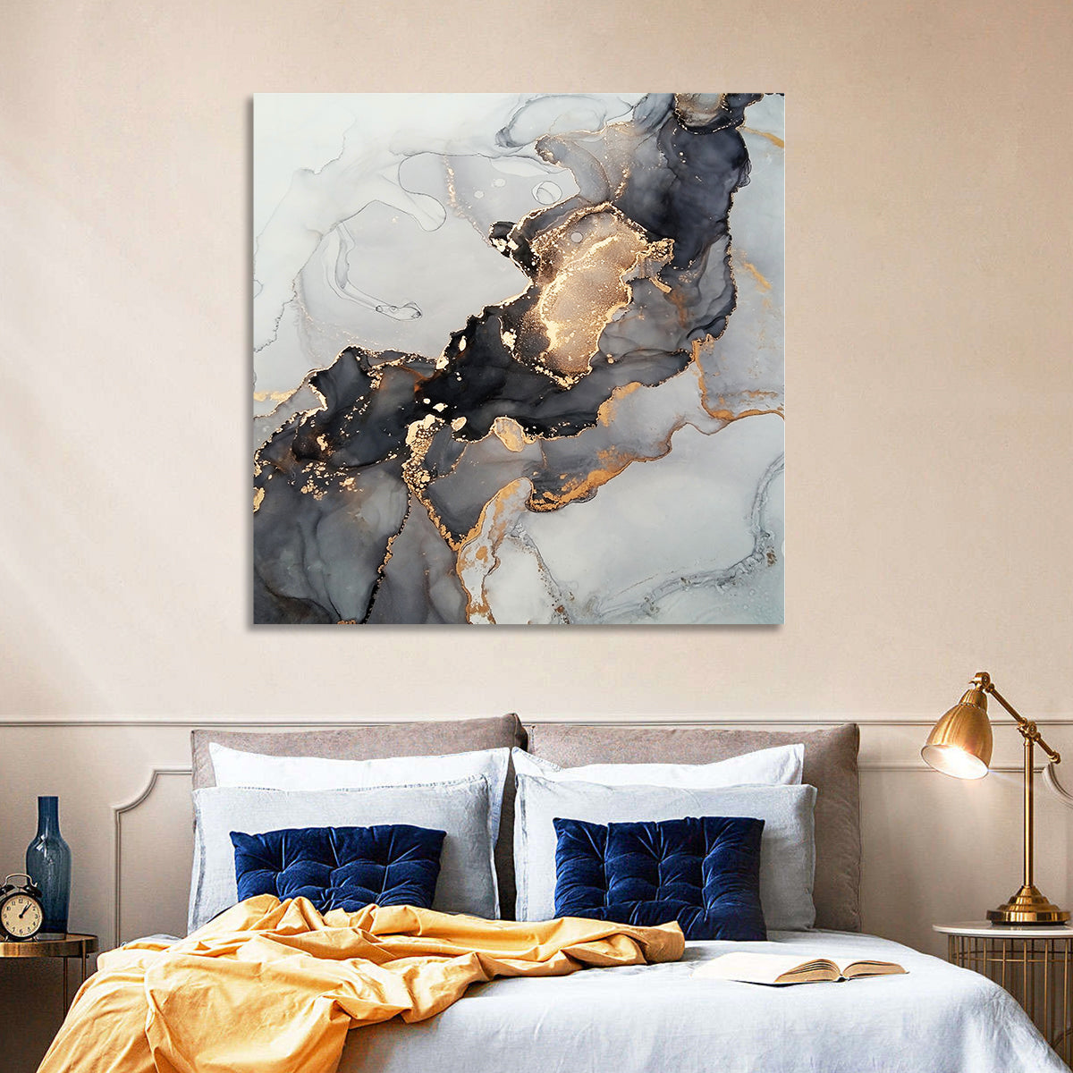 Fire In Black Abstract Wall Art