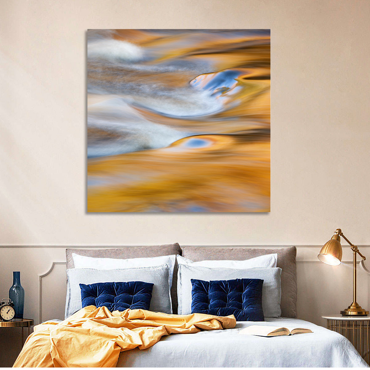Golden Water Abstract Wall Art