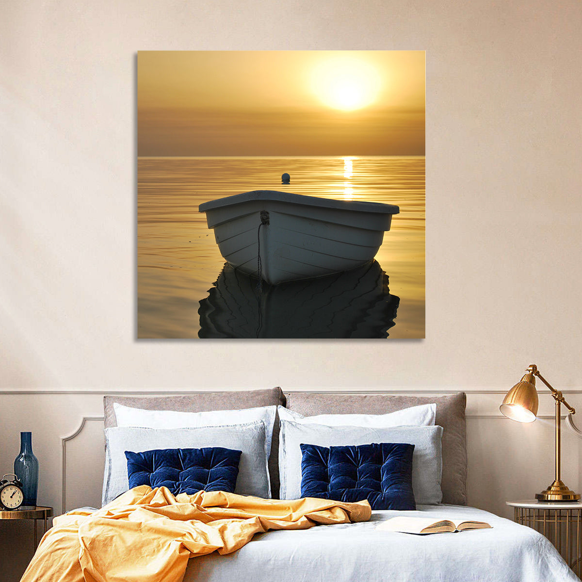 Boat In Sea Wall Art