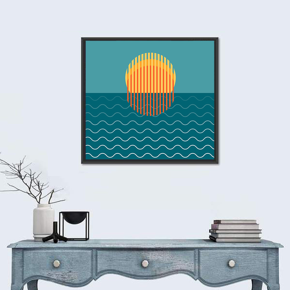 Ocean Sunset Illustration I Wall Art