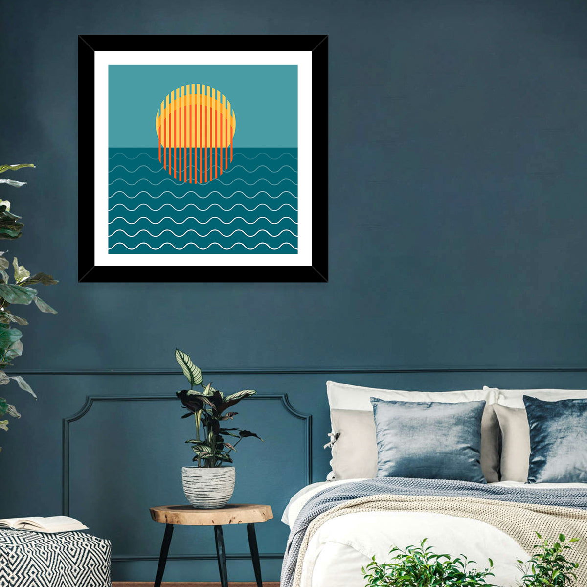 Ocean Sunset Illustration I Wall Art